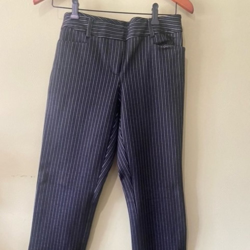 Pinstriped Black Work Pants